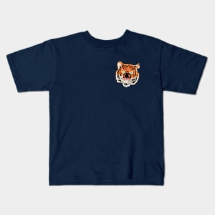 Neon Tiger Bar Sign Top Left Kids T-Shirt